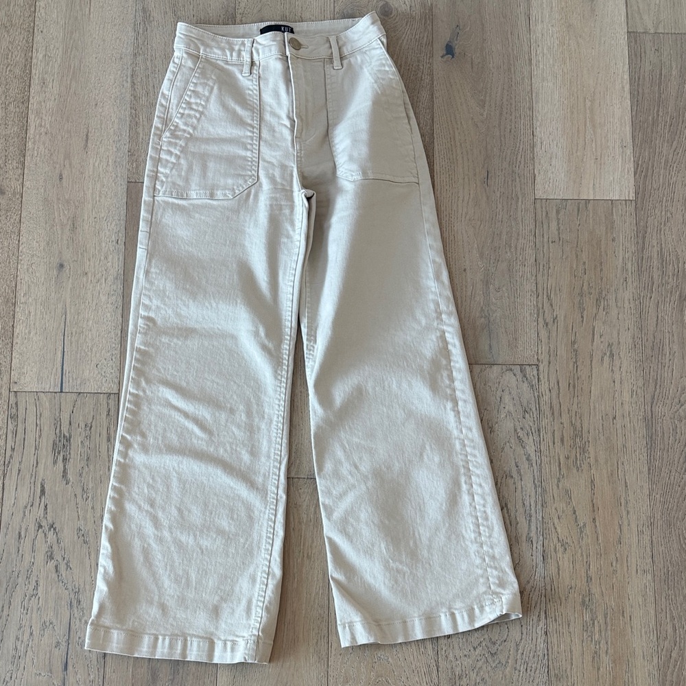 Kut from the Kloth Cream Wide-Leg Pants